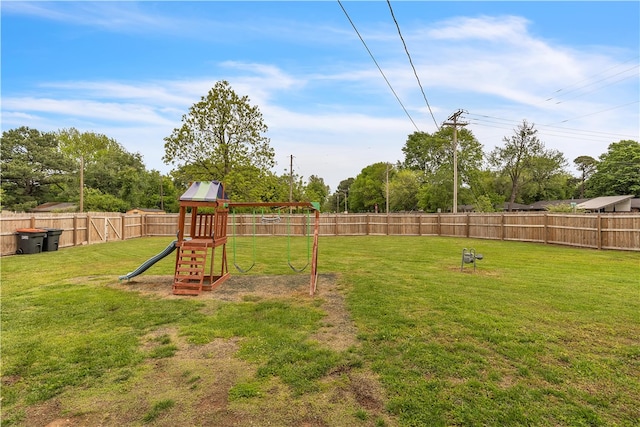 view of yard featuring a playground