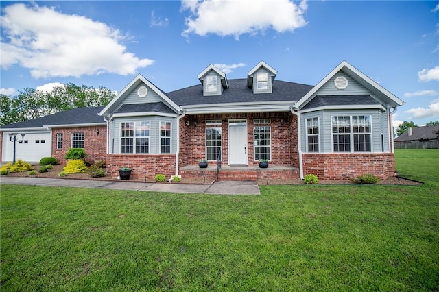 307 E Edmondson Ave, Springdale, AR 72764 - view of front facade with brick siding, a front yard, a garage, and a shingled roof