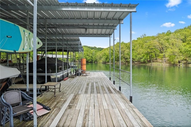 dock featuring a water view
