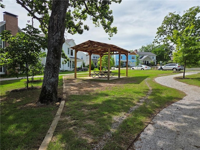 2630 N Gulley Grove Cir, Fayetteville, AR 72703 - view of community with a gazebo, a lawn, and a residential view