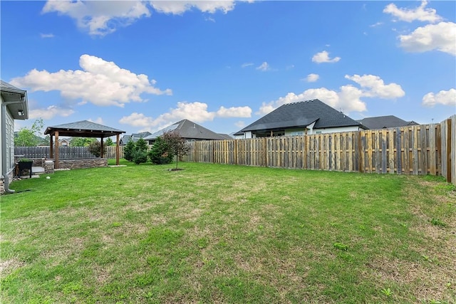 view of yard with a gazebo