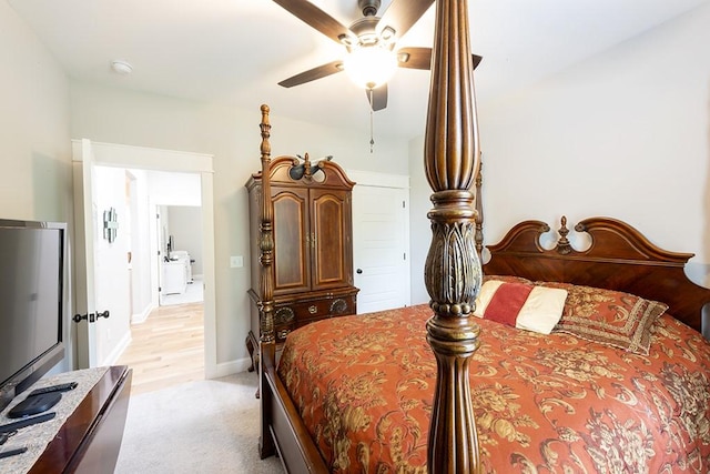 29 Salen Ln, Bella Vista, AR 72715 - bedroom featuring light carpet, baseboards, and a ceiling fan