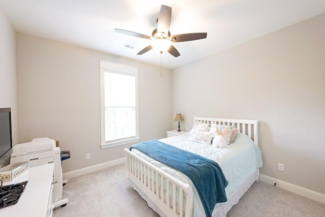 29 Salen Ln, Bella Vista, AR 72715 - bedroom with light colored carpet, baseboards, and a ceiling fan
