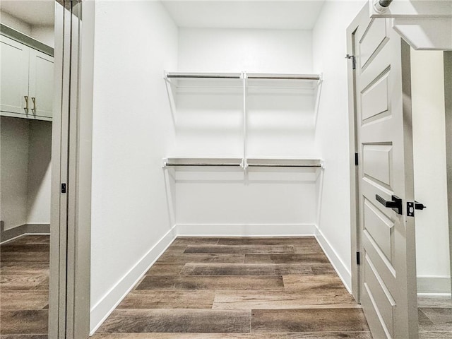181 Magazine, Prairie Grove, AR 72753 - walk in closet with dark wood-type flooring