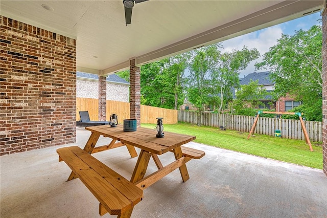 view of patio / terrace featuring outdoor dining area