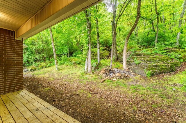 701 W Thornstone Ave, West Fork, AR 72774 - view of yard with a wooded view