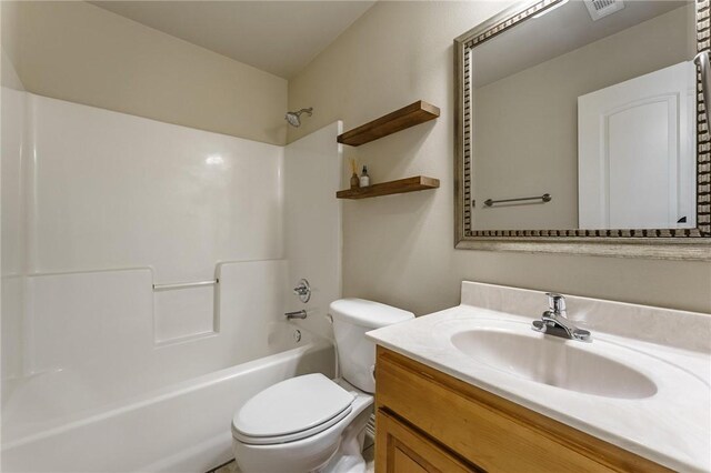701 W Thornstone Ave, West Fork, AR 72774 - bathroom featuring toilet, vanity, and shower / bathtub combination
