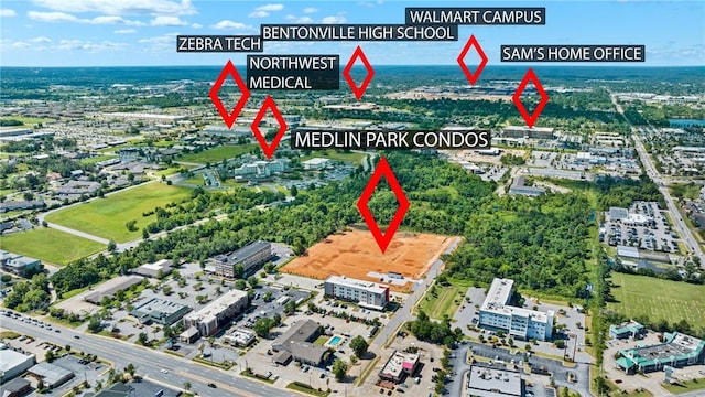 aerial view of property's location