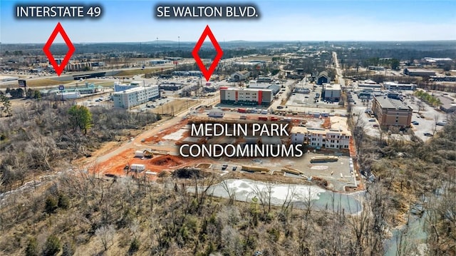 aerial view of property's location