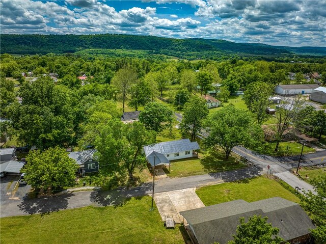 aerial view of a heavily wooded area