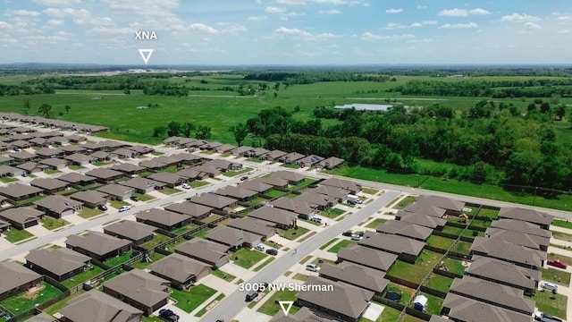 6005 Sherman St, Bentonville, AR 72713 - aerial view of property and surrounding area with nearby suburban area
