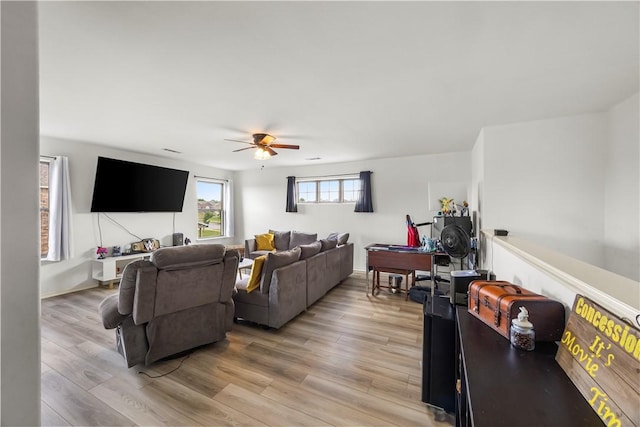 4208 SW Fieldstone Blvd, Bentonville, AR 72712 - living area with ceiling fan and light wood-type flooring