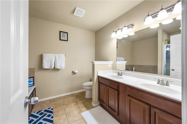 4208 SW Fieldstone Blvd, Bentonville, AR 72712 - full bath with double vanity, toilet, baseboards, and tile patterned flooring