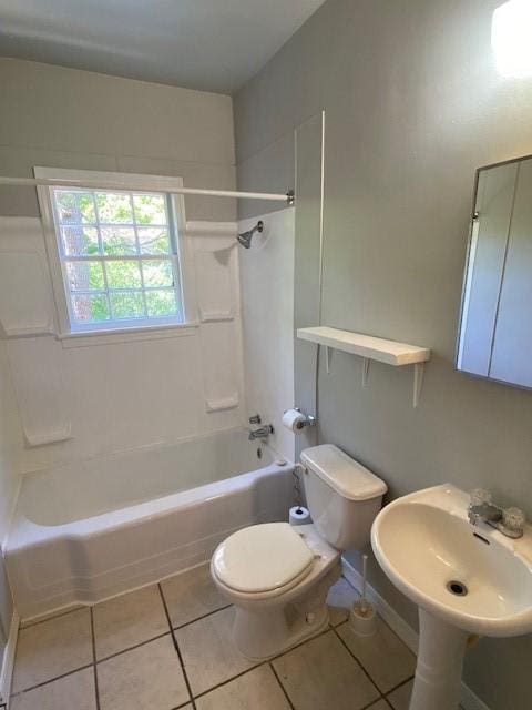 449 N Assembly Dr, Fayetteville, AR 72701 - bathroom featuring toilet, tile patterned floors, tub / shower combination, and a sink