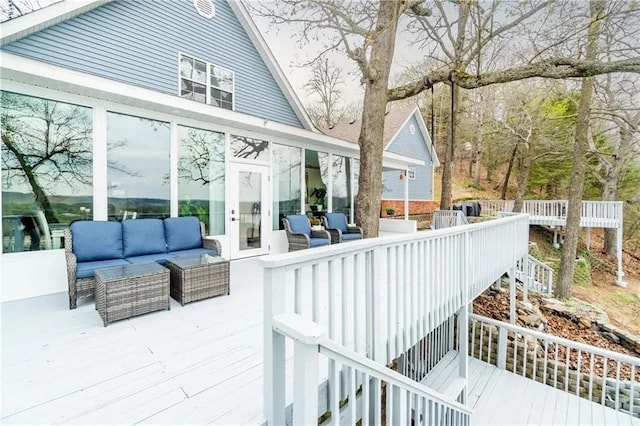 18322 Oakridge Rd, Springdale, AR 72764 - view of patio / terrace featuring a deck and an outdoor living space