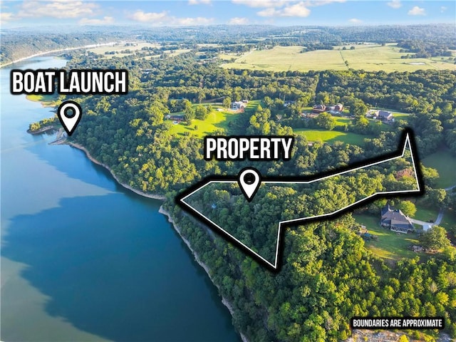 18322 Oakridge Rd, Springdale, AR 72764 - aerial overview of property's location featuring property parcel outlined and a nearby body of water