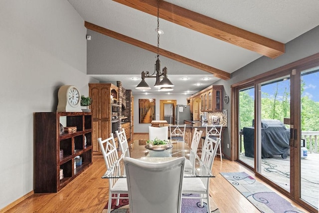 16180 Black Oak Ln, Rogers, AR 72756 - dining area with light wood-style flooring, a chandelier, and recessed lighting