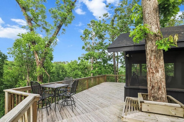 16180 Black Oak Ln, Rogers, AR 72756 - wooden deck featuring outdoor dining area