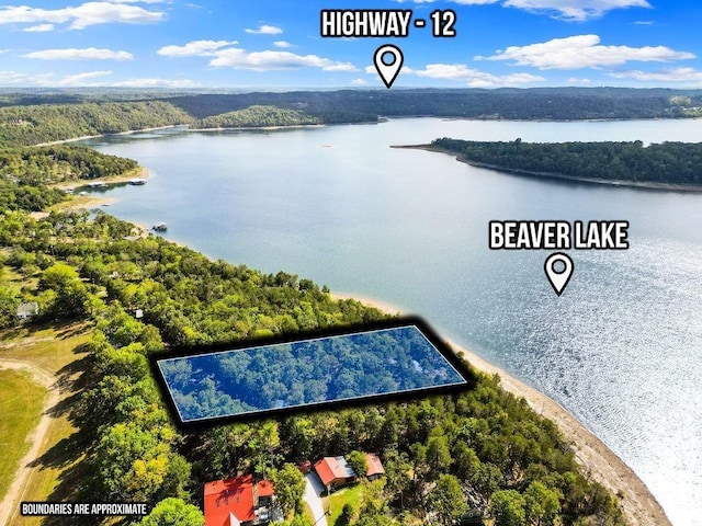 9211 Larue Rd, Rogers, AR 72756 - aerial view of a nearby body of water and a heavily wooded area