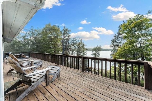 9211 Larue Rd, Rogers, AR 72756 - wooden deck with a water view