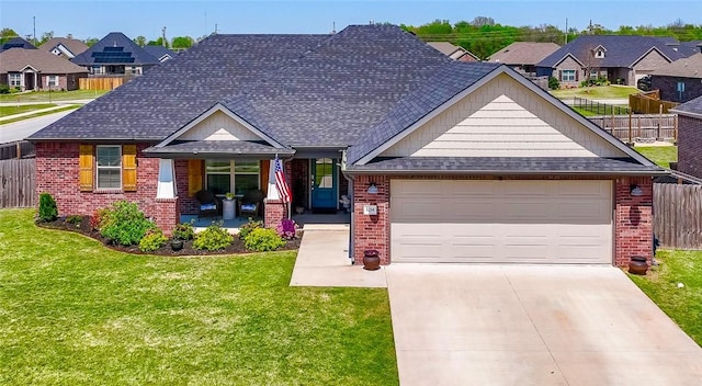 view of front of property featuring brick siding, concrete driveway, and an attached garage