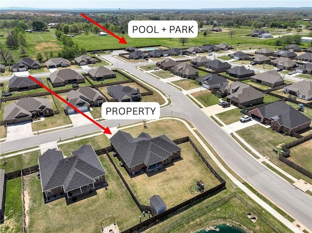 aerial view of residential area