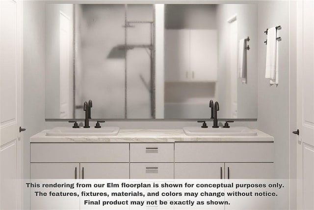bathroom featuring double vanity