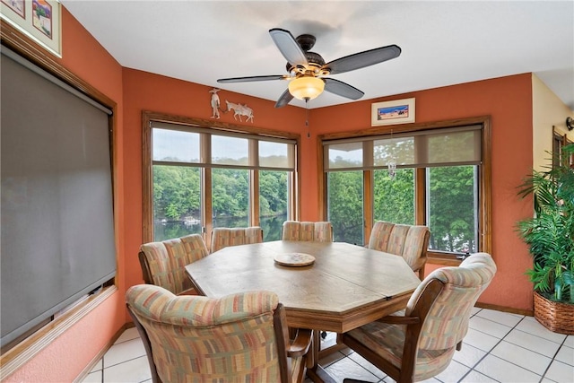 30 Brittany Ln, Bella Vista, AR 72714 - dining area with light tile patterned flooring and a ceiling fan