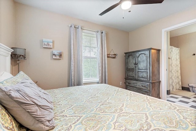 22058 Dogwood Cir, Springdale, AR 72764 - bedroom featuring tile patterned floors and a ceiling fan