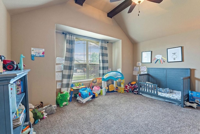 bedroom with carpet flooring and a ceiling fan