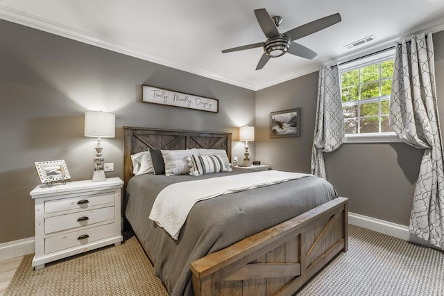 103 County Road 1522, Eureka Springs, AR 72632 - bedroom featuring crown molding and a ceiling fan