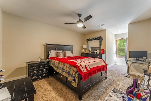 9696 Fuller Rd, Rogers, AR 72756 - bedroom featuring carpet, baseboards, and a ceiling fan