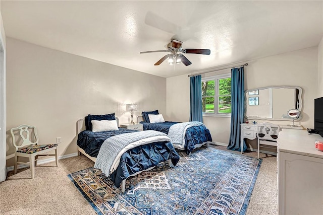 17155 Deer Park Ln, Pea Ridge, AR 72751 - bedroom with light carpet, ceiling fan, and baseboards