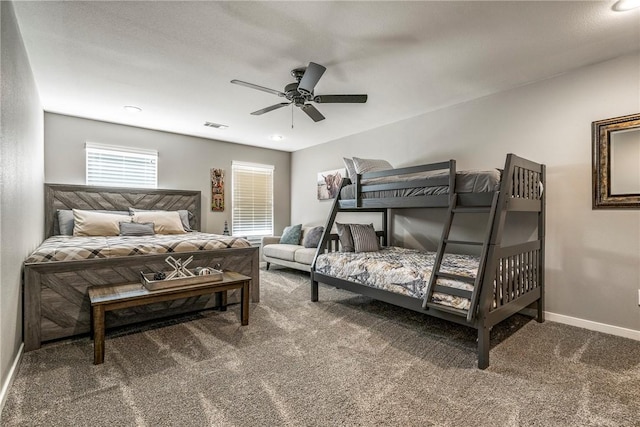 914 King Arthur Dr, Elm Springs, AR 72762 - bedroom with carpet flooring, baseboards, and ceiling fan