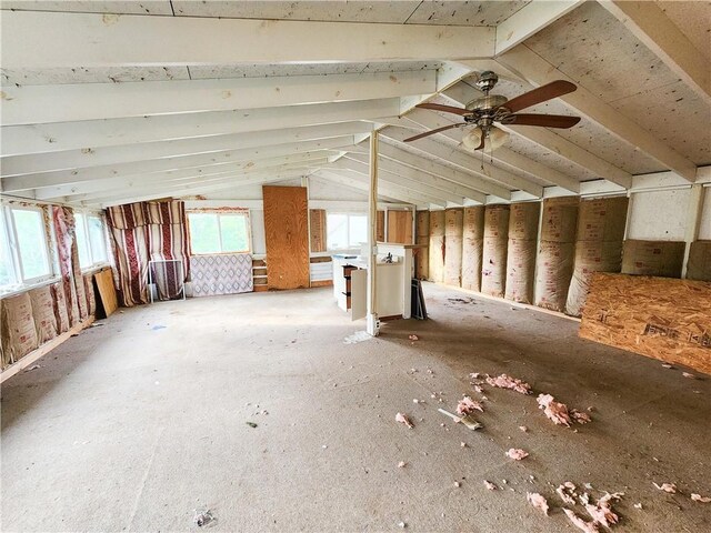 15043 Dutchmans Dr, Rogers, AR 72756 - misc room with lofted ceiling and a ceiling fan