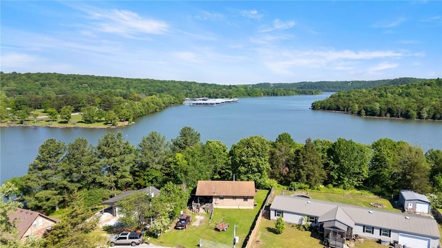 12508 Fords Rock Lndg, Lowell, AR 72745 - drone / aerial view of a heavily wooded area and a large body of water