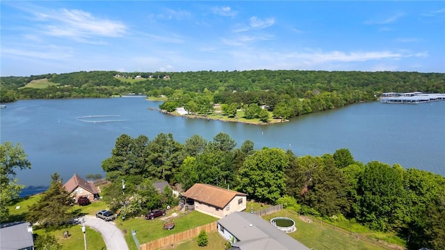12508 Fords Rock Lndg, Lowell, AR 72745 - drone / aerial view of a heavily wooded area and a nearby body of water