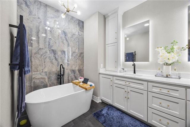 14156 Rolling Hills Dr, Bentonville, AR 72712 - bathroom with vanity and a freestanding tub