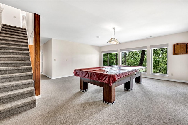 20916 Slate Gap Rd, Garfield, AR 72732 - recreation room featuring baseboards, carpet flooring, and pool table