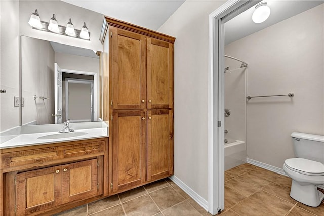 20916 Slate Gap Rd, Garfield, AR 72732 - full bath featuring tile patterned floors, toilet, baseboards, and bathtub / shower combination
