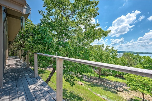 20916 Slate Gap Rd, Garfield, AR 72732 - wooden deck featuring a water view