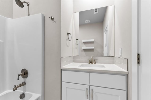 full bath with vanity and shower / bathtub combination