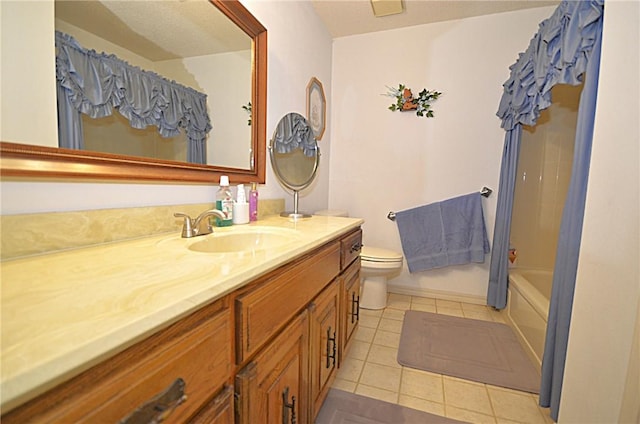 3001 Mcdonald Ave, Springdale, AR 72762 - bathroom featuring vanity, tile patterned floors, toilet, and bathing tub / shower combination