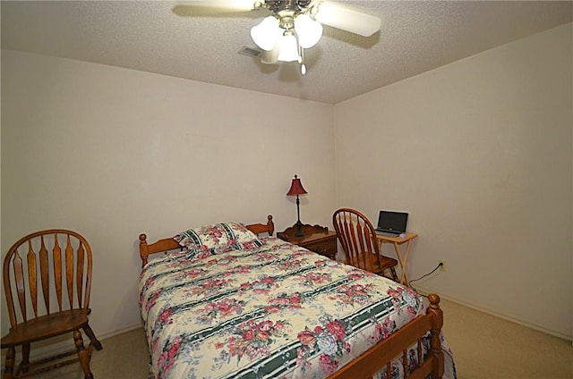 3001 Mcdonald Ave, Springdale, AR 72762 - carpeted bedroom with a ceiling fan and a textured ceiling