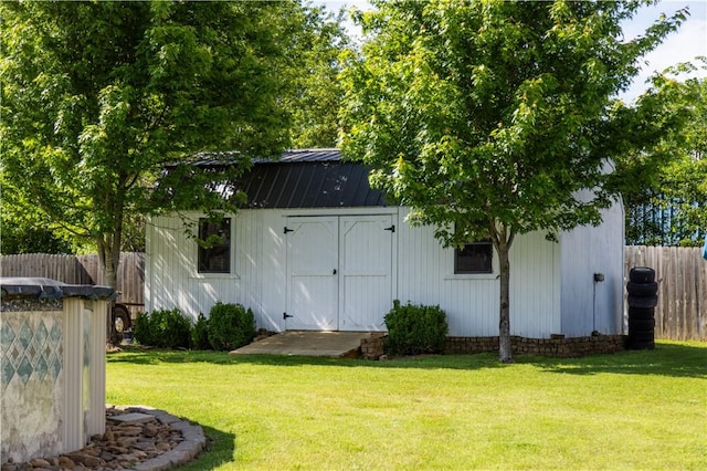 view of shed