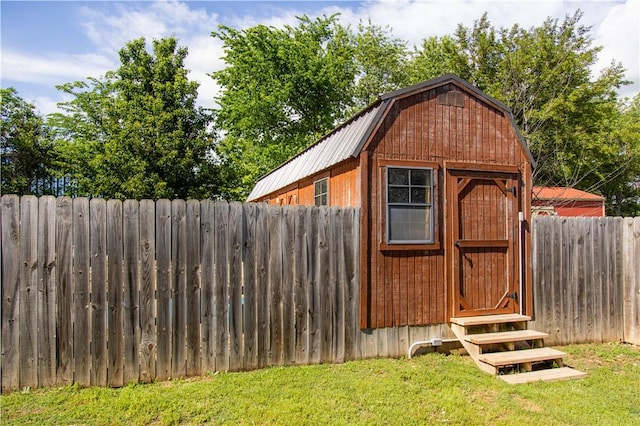view of shed