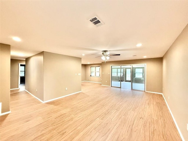 10098 Bayview Rd, Dardanelle, AR 72834 - unfurnished room with light wood-style flooring, baseboards, ceiling fan, and recessed lighting