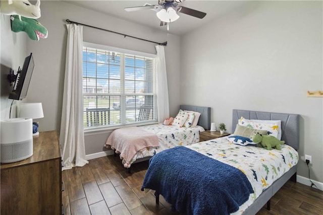 1904 Tull Dr, Pea Ridge, AR 72751 - bedroom featuring wood finished floors, baseboards, and ceiling fan