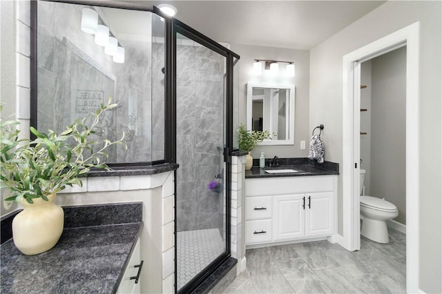 1904 Tull Dr, Pea Ridge, AR 72751 - full bath with a stall shower, vanity, toilet, and marble finish flooring