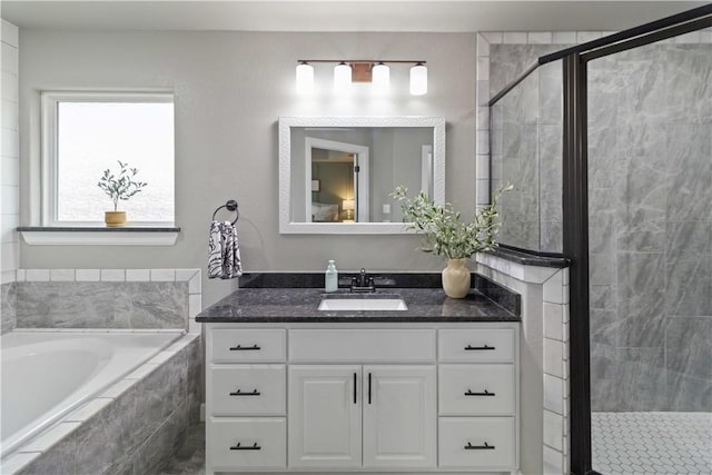 1904 Tull Dr, Pea Ridge, AR 72751 - full bathroom featuring a stall shower, vanity, and a garden tub